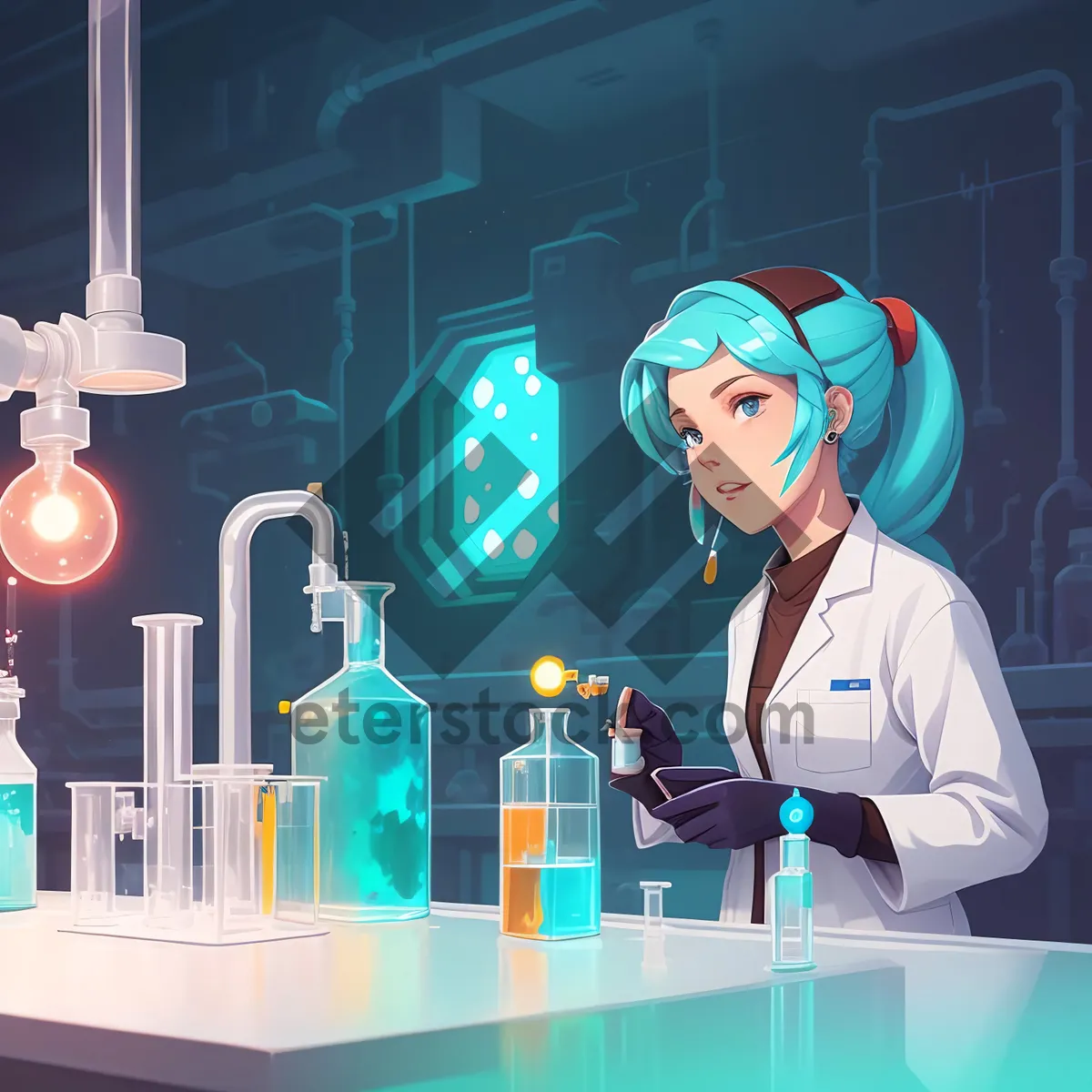 Picture of Professional scientist wearing lab coat conducting research