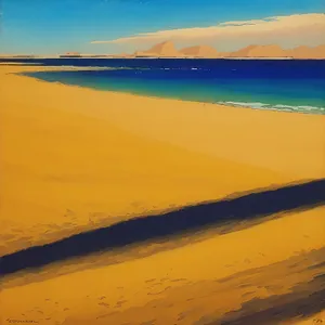 Serenity on the Tropical Horizon: Sunlit Beachscape
