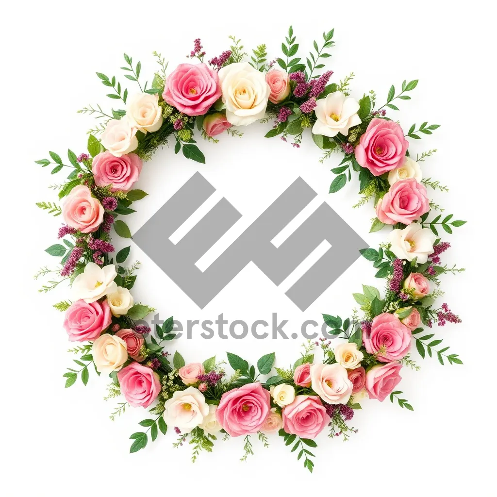 Picture of Floral Pattern Ornate Border Design Holiday Card