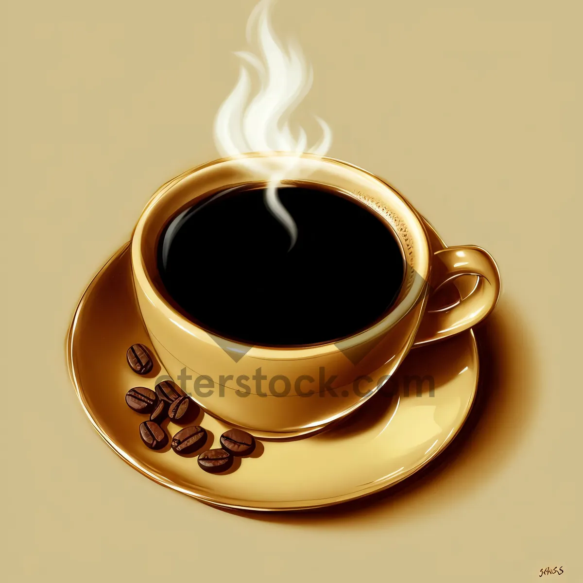 Picture of Sizzling Breakfast Delight: Freshly Brewed Coffee on Ceramics