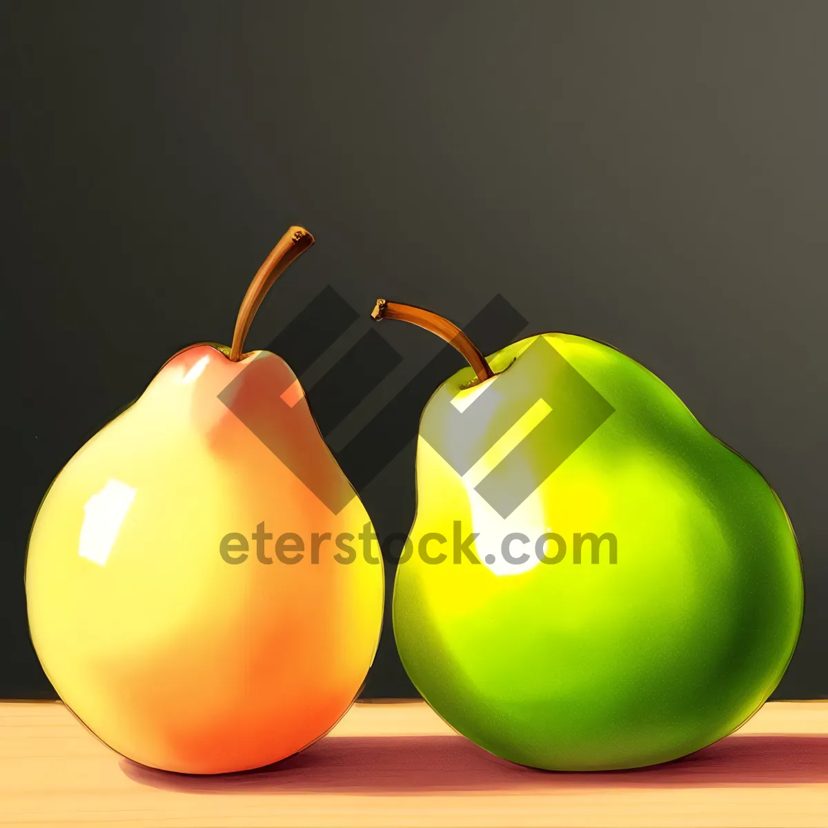 Picture of Shiny Apple Icon - Healthy Fruit Label