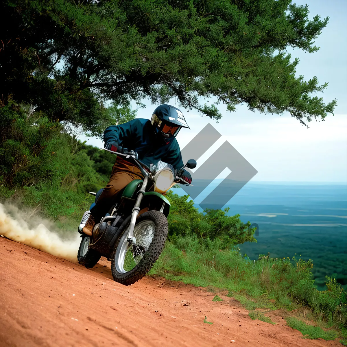 Picture of Adrenaline-Fueled Bike Rider in Action