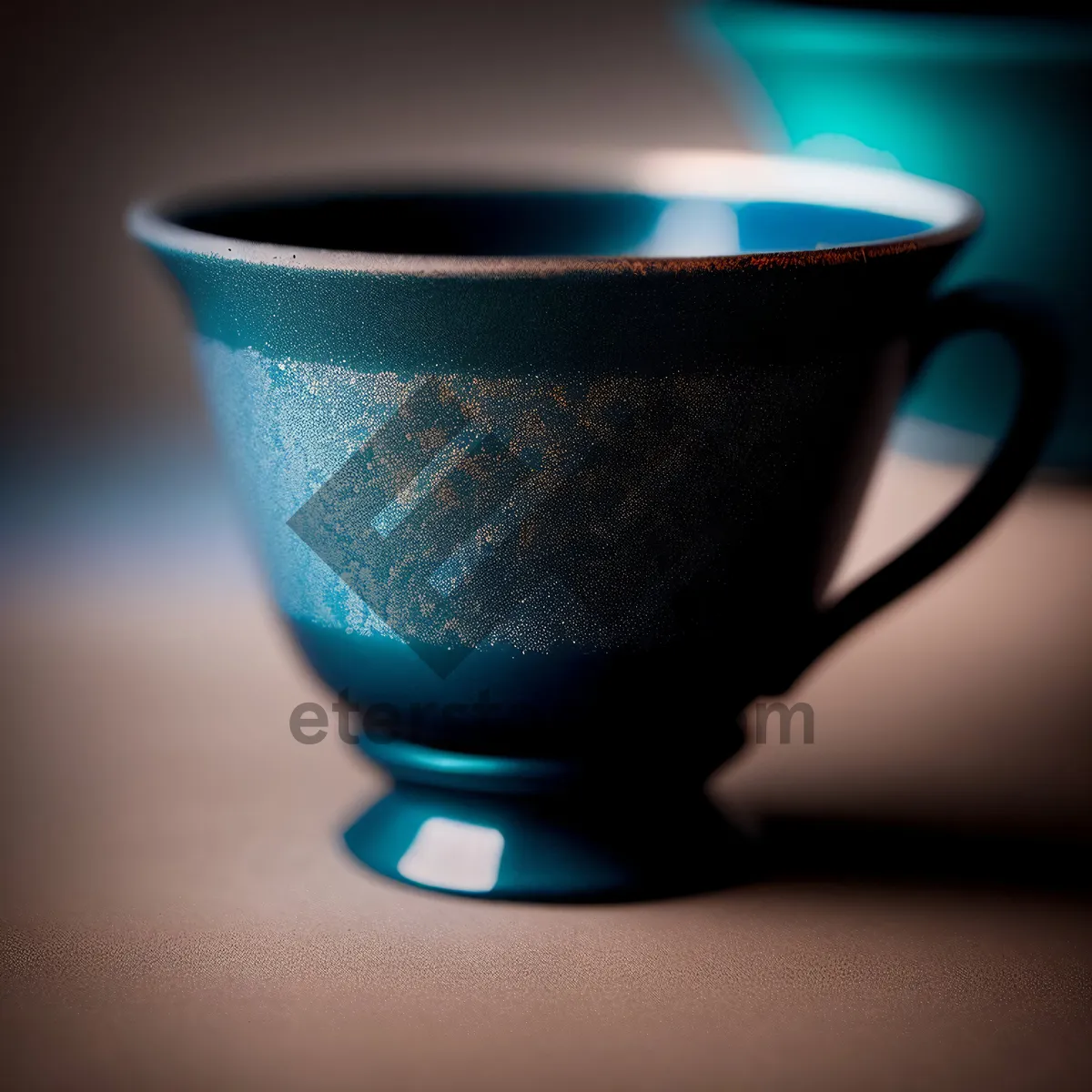 Picture of Hot Beverage in Elegant Porcelain Cup on Table