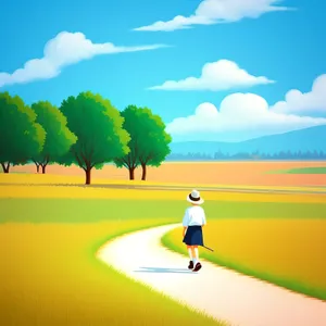 Serene Golfer Embracing Nature's Vast Horizon