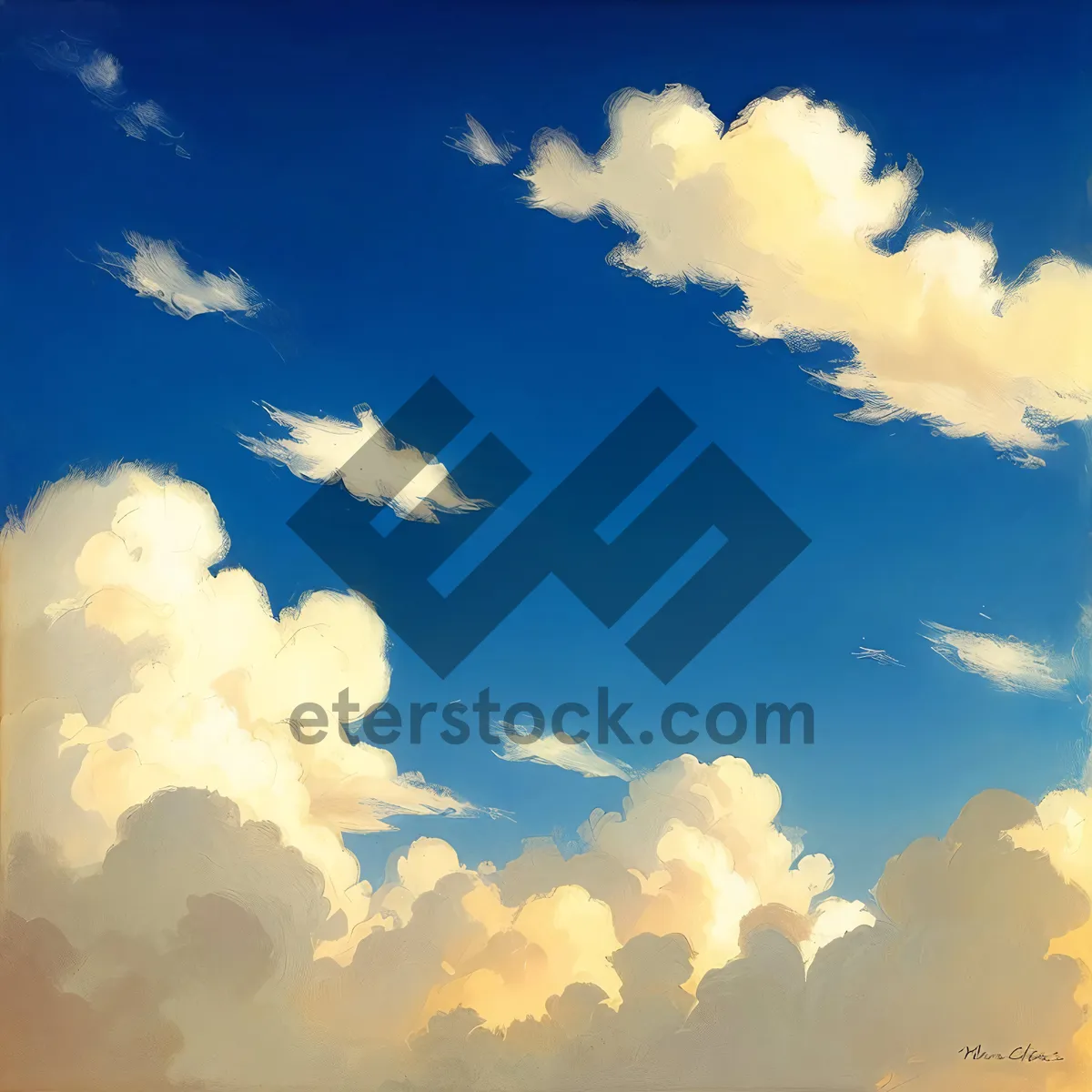 Picture of Vibrant Spring Skies with Fluffy Clouds