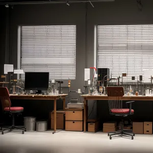 Modern Office Desk and Chair in Contemporary Classroom