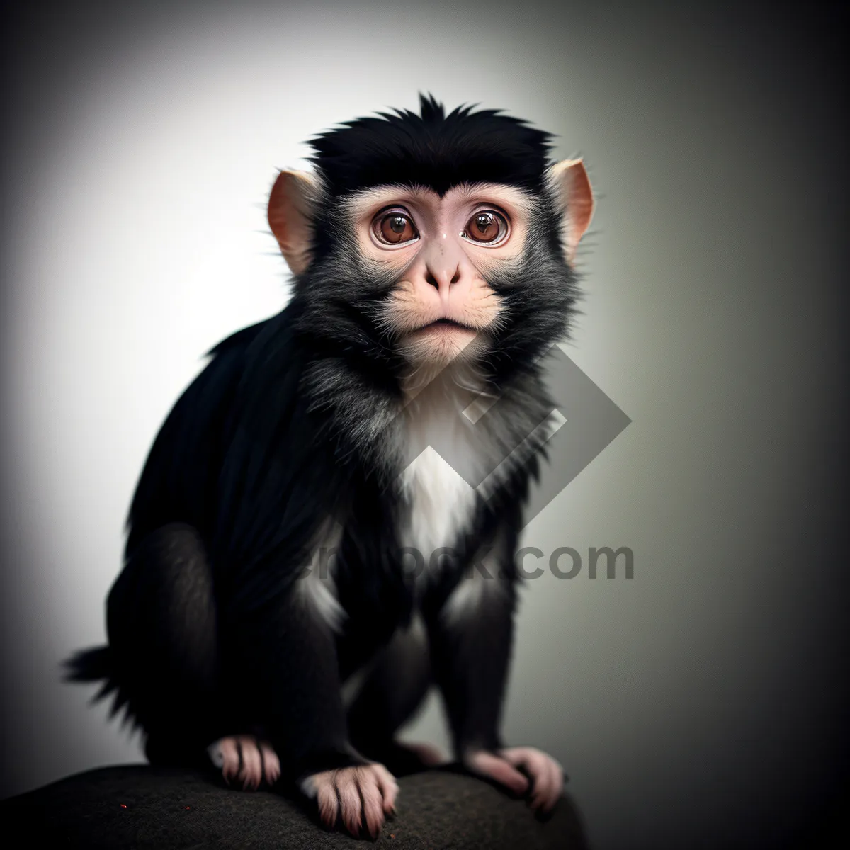 Picture of Mystic Primate: Cute Black-Faced Ape with Piercing Eyes