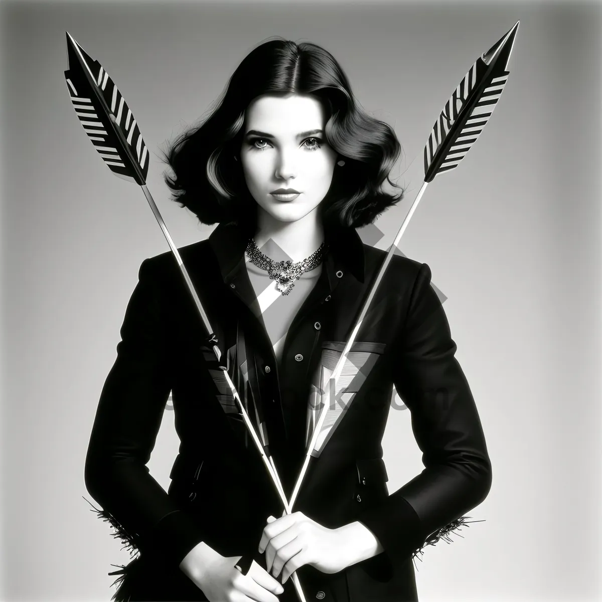 Picture of Attractive adult portrait with riding crop instrument.