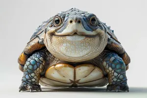 Slow-moving terrapin with protective shell in wildlife