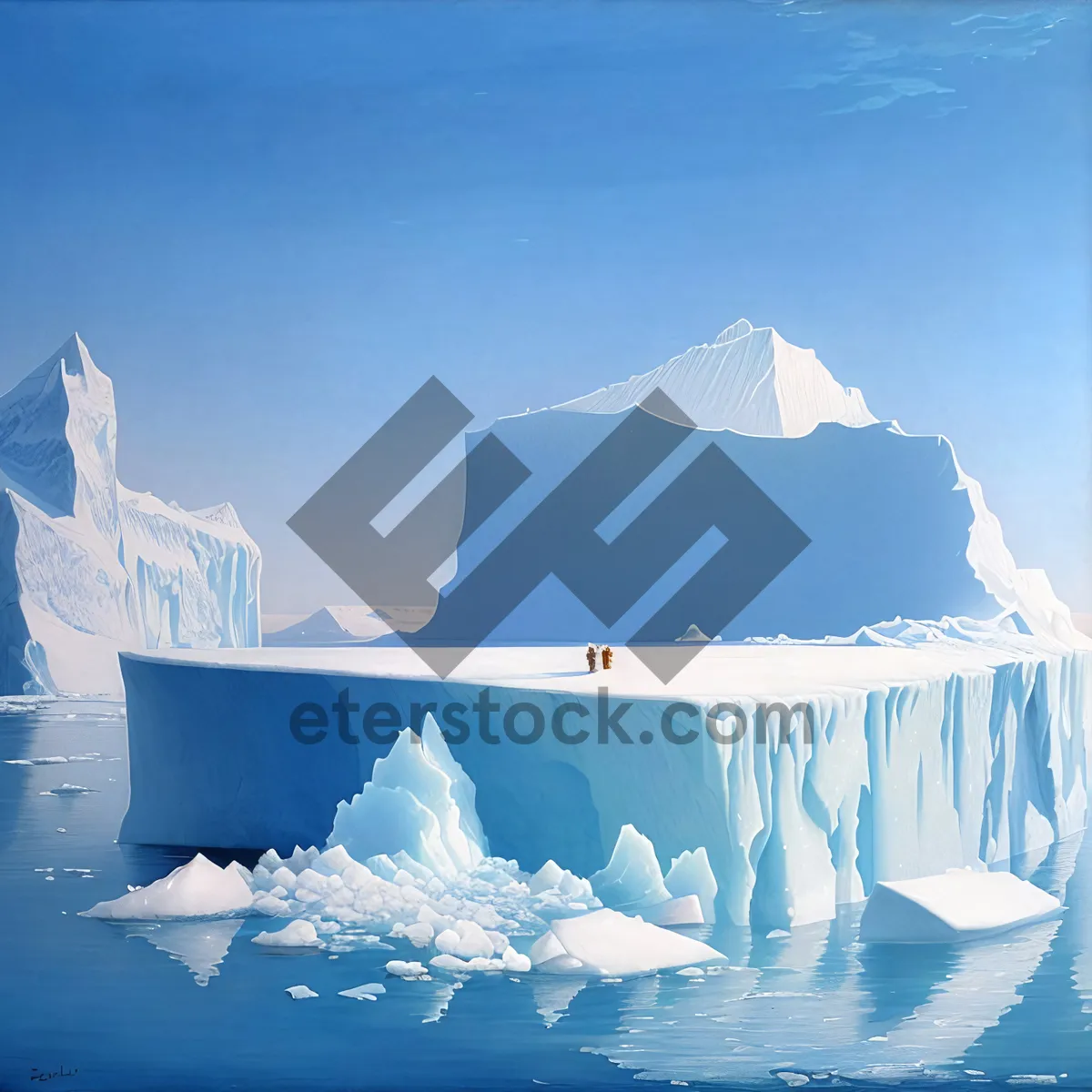 Picture of Frozen Serenity: Arctic Glacier in Winter Wonderland