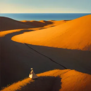 Vibrant Sunset Over Desert Dunes