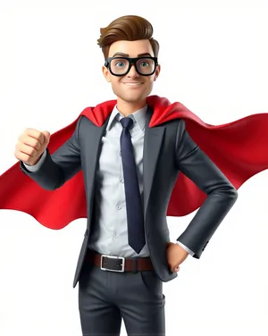 Confident businessman in suit smiling at office