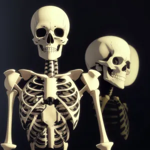 Spooky 3D Skull Sculpture Pose