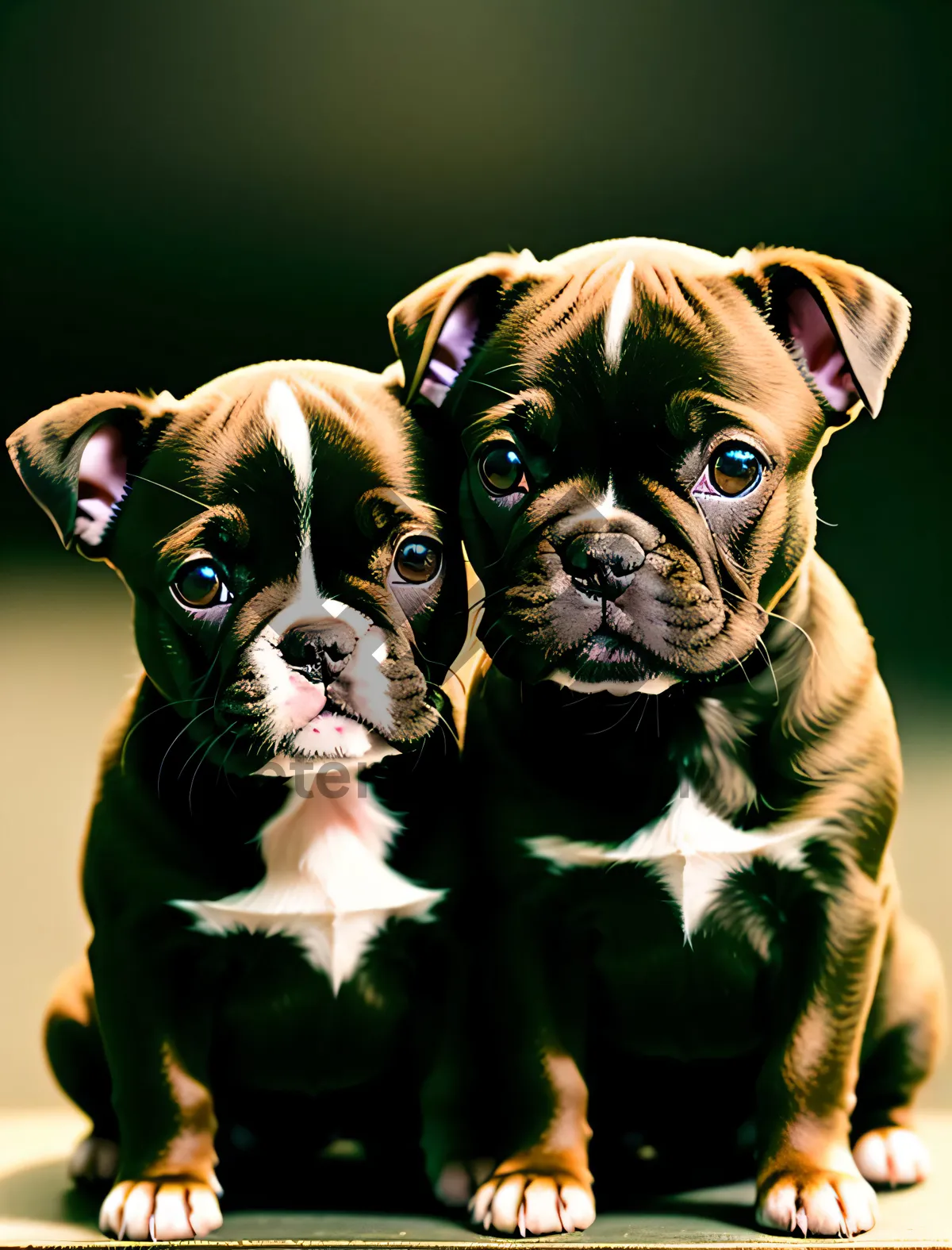 Picture of Adorable Boxer Puppy with Wrinkled Brown Coat