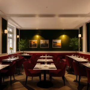 Modern luxury restaurant interior design with wooden furniture