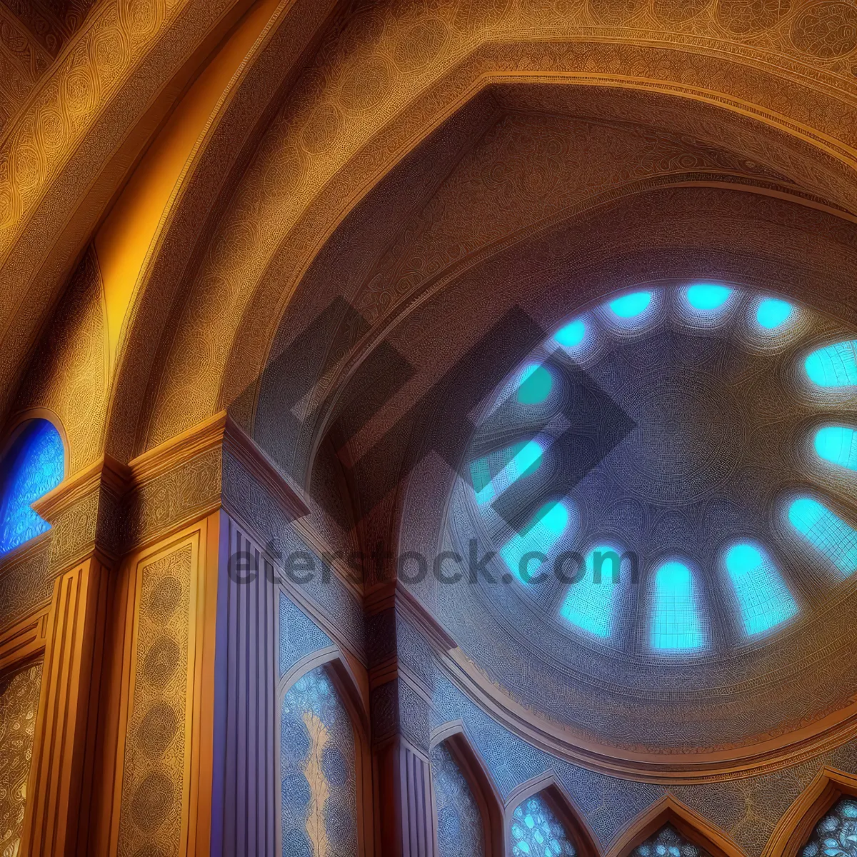 Picture of Historic Cathedral with Majestic Vaulted Ceiling.