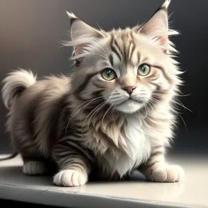 Charming Kitty with Fluffy Fur and Playful Eyes