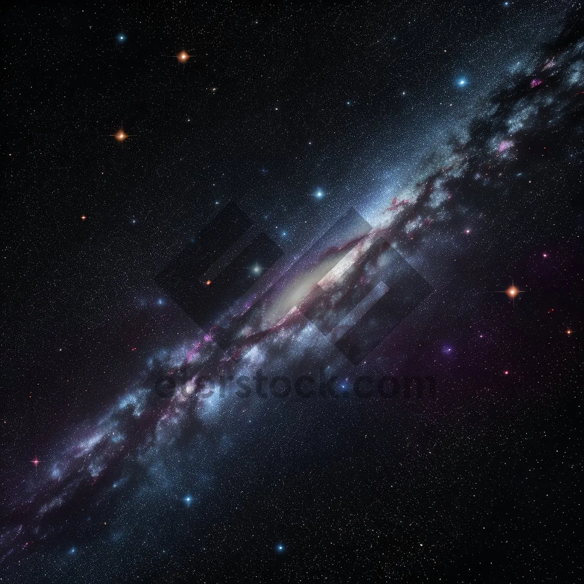 Picture of Dark space fantasy galaxy with glowing stars