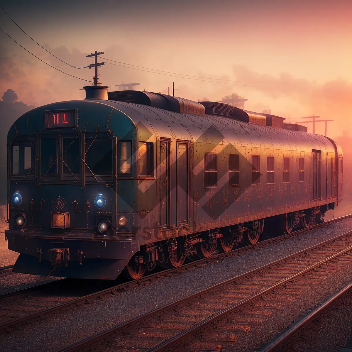 Picture of Fast Electric Passenger Train at Railway Station