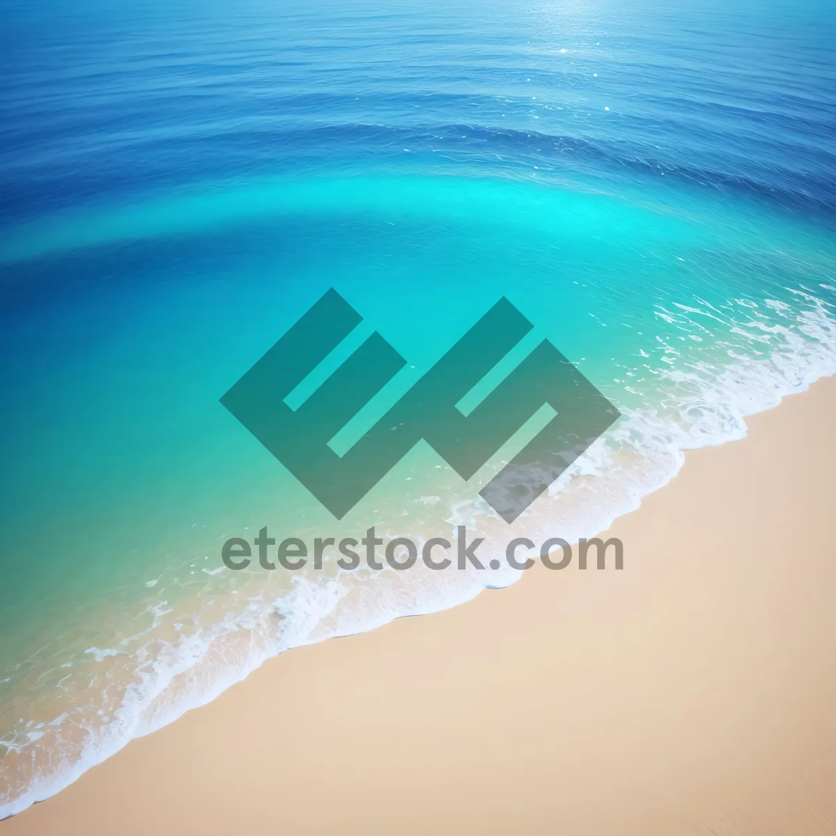Picture of Summer Bliss: Serene Ocean Waves and Sandy Beach