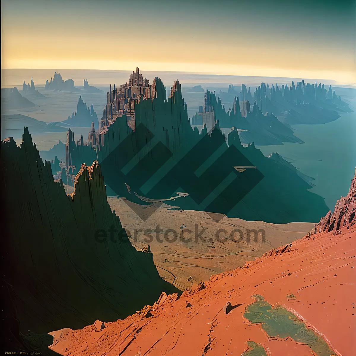 Picture of Spectacular Canyon Landscape with Majestic Mountains