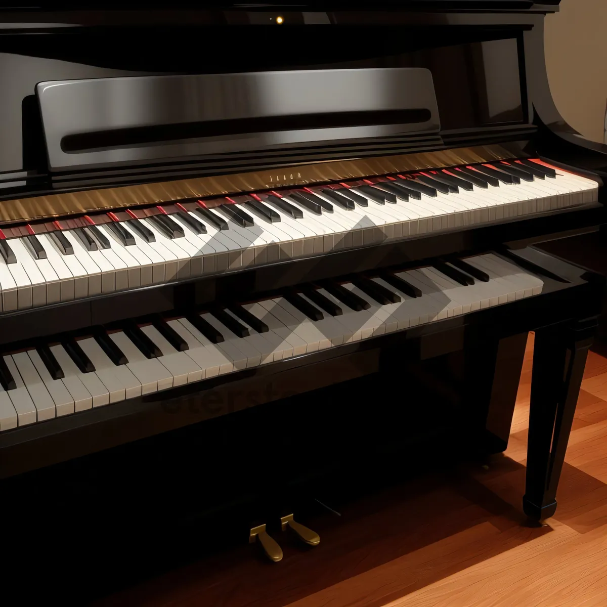 Picture of Black grand piano with musician playing classical music