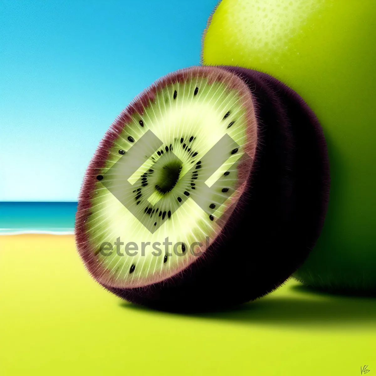 Picture of Juicy Kiwi Slice: Fresh and Healthy Tropical Fruit