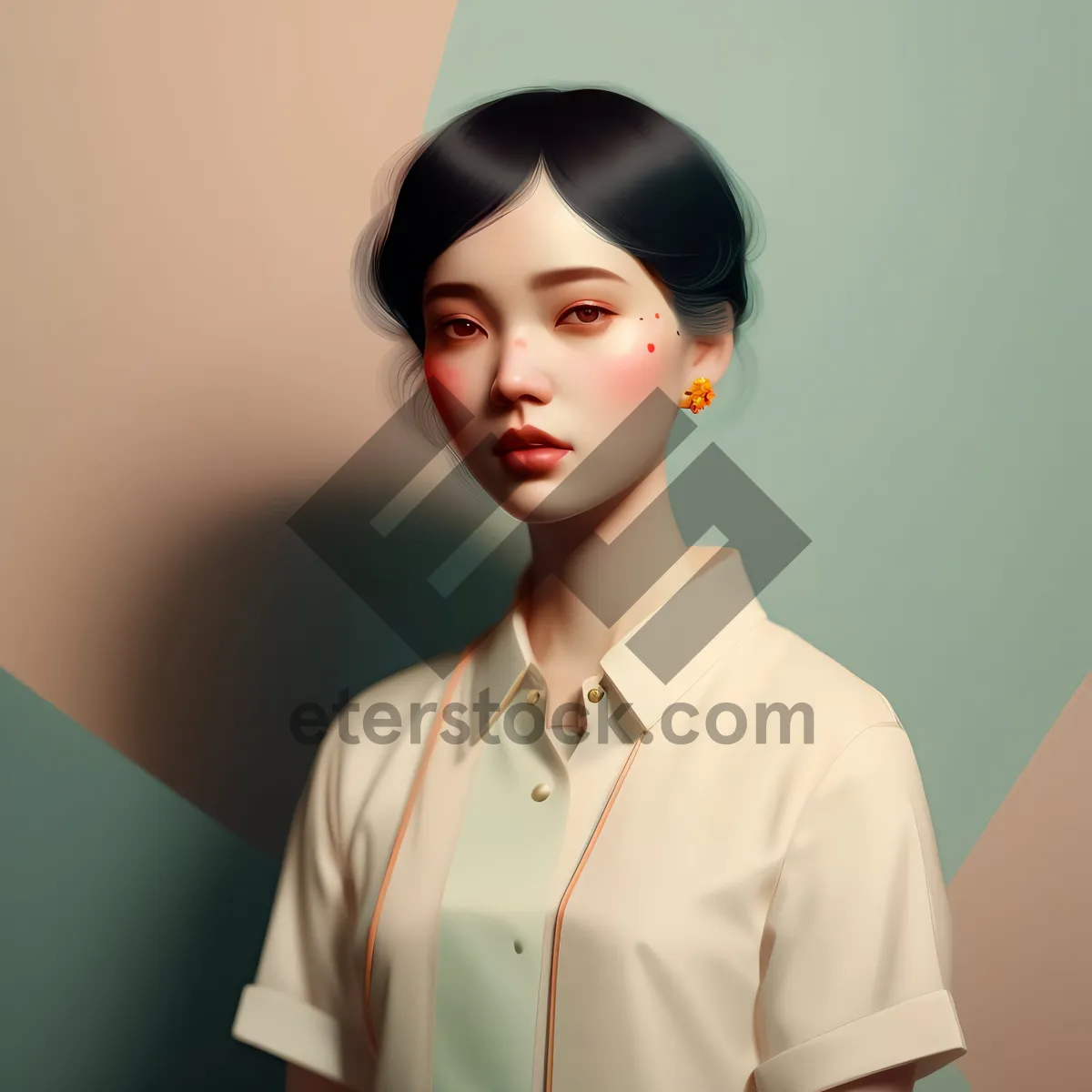 Picture of Smiling confident brunette businesswoman portrait.