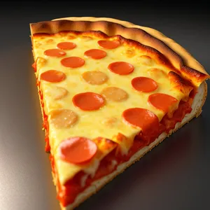 Gourmet pizza slice topped with savory sauce.