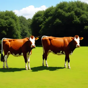 Majestic Stallion Grazing on Rural Meadow