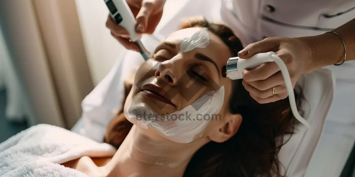 Picture of Attractive adult woman smiling at medical clinic portrait.