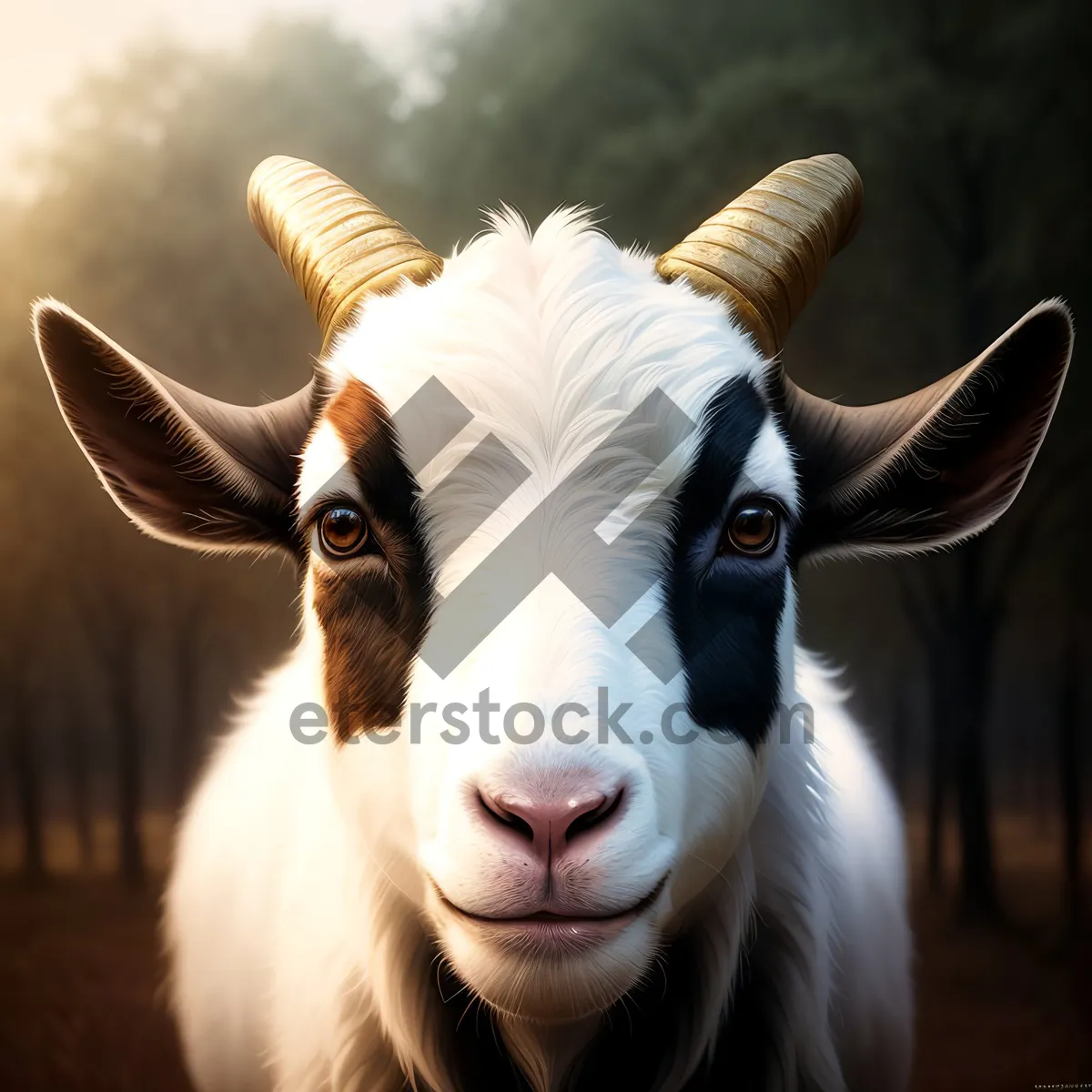 Picture of Rustic Brown Cattle Grazing on Pasture