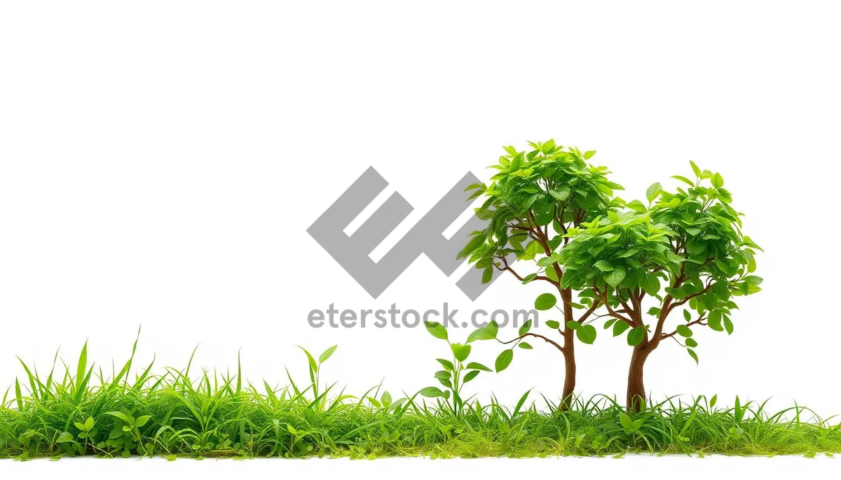 Picture of Summer Evergreen Forest with Lush Foliage and Branches