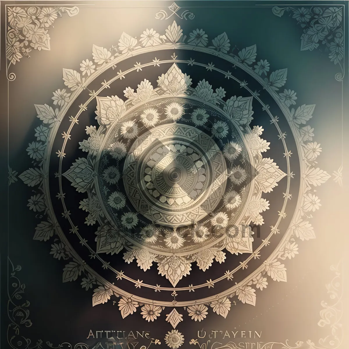 Picture of Vintage Arabesque Shield Graphic Design Element