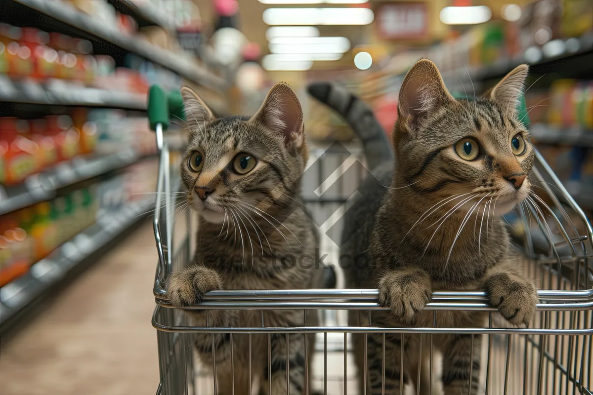 Picture of Fluffy Tabby Cat with Curious Eyes & Whiskers