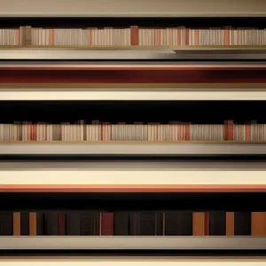 Library Bookshelf with Stacks of Literature Knowledge