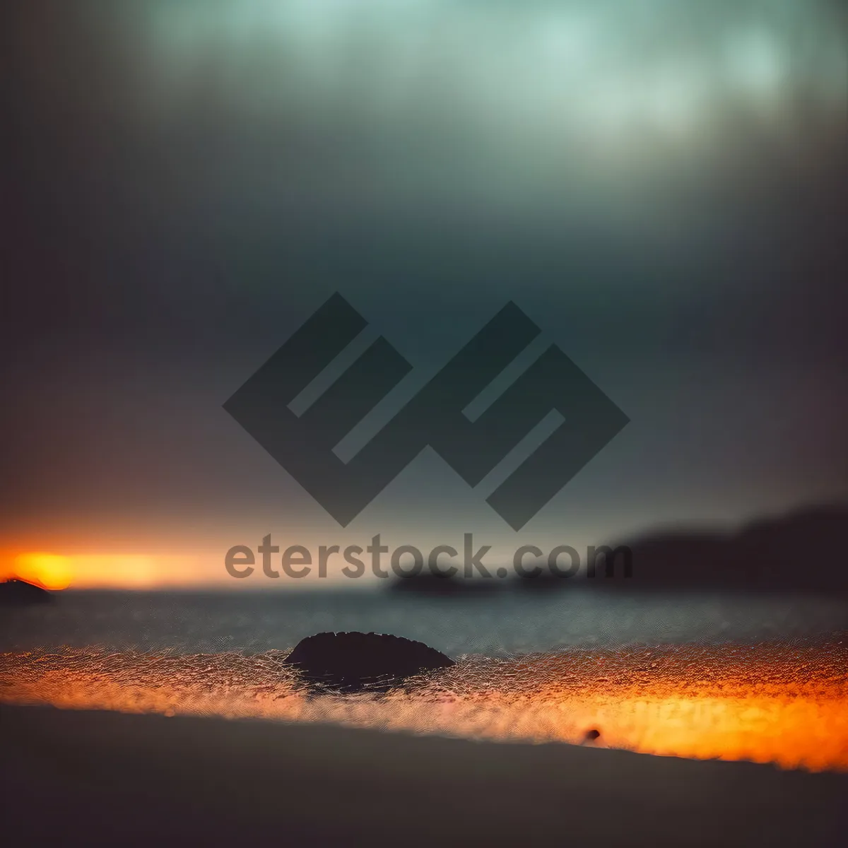 Picture of Majestic Sunset Over Tranquil Ocean Beach