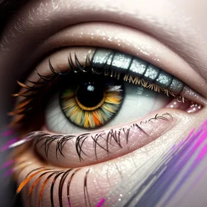 Enhanced Eye Beauty: Closeup of Fashionable Makeup