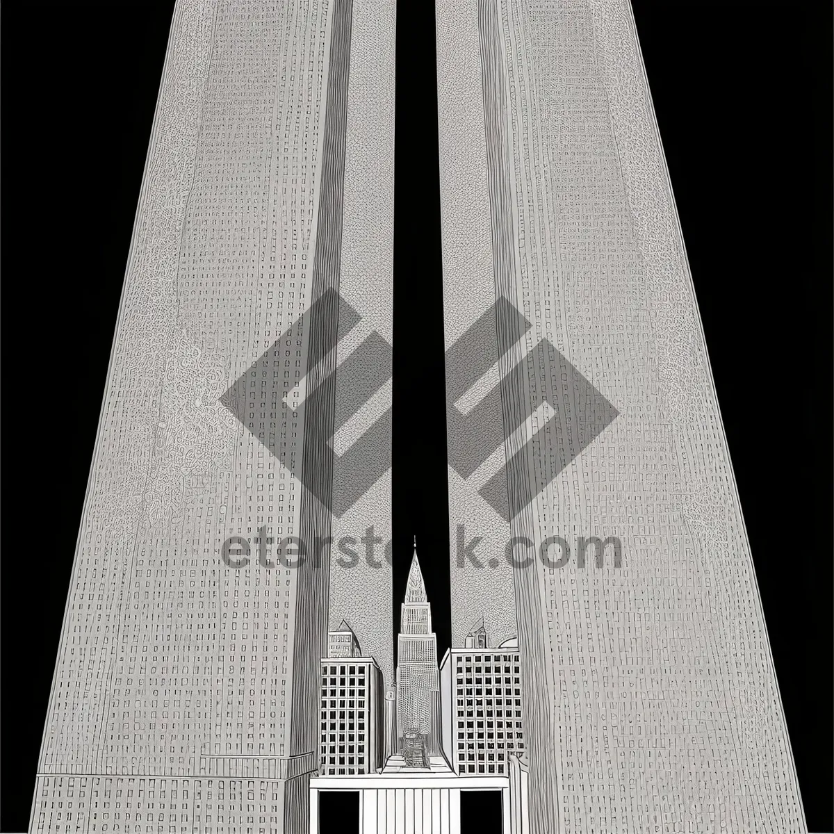 Picture of Cityscape Reflection: Modern High-Rise Tower in Urban Business District