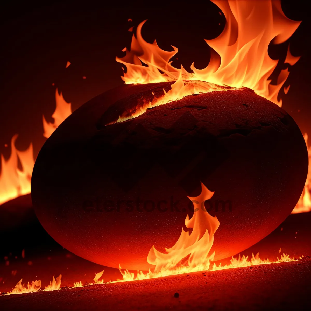 Picture of Blazing Inferno: Artistic Pumpkin Firelight Design