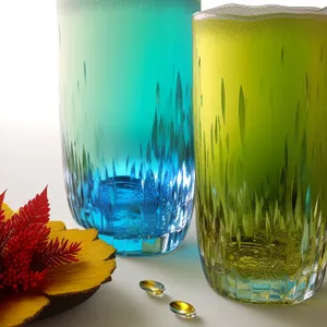 Refreshing Yellow Beverage in Glass with Ice