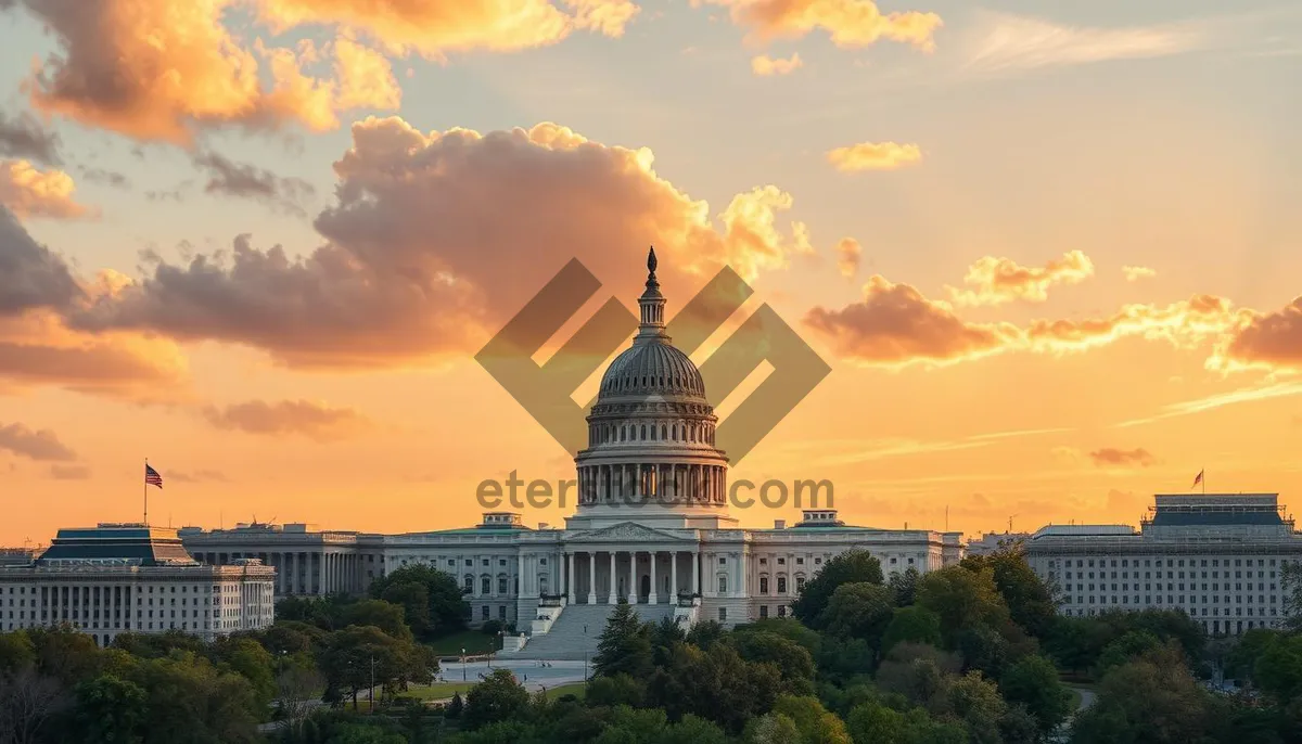 Picture of Historic Cathedral Dome in City Skyline View