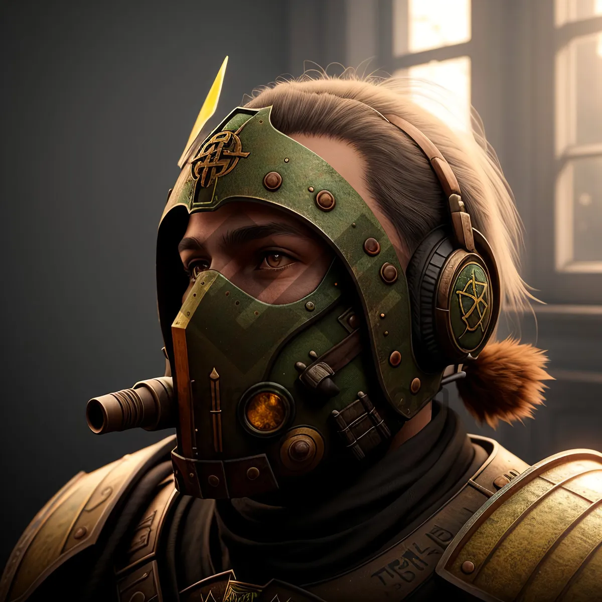 Picture of Warrior in protective gas mask