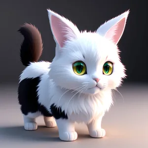 Curious Feline with Fluffy Fur and Playful Whiskers