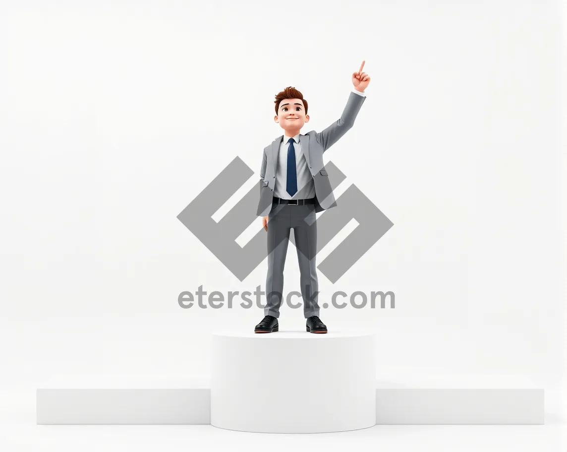 Picture of Silhouette of a happy businessman in a suit