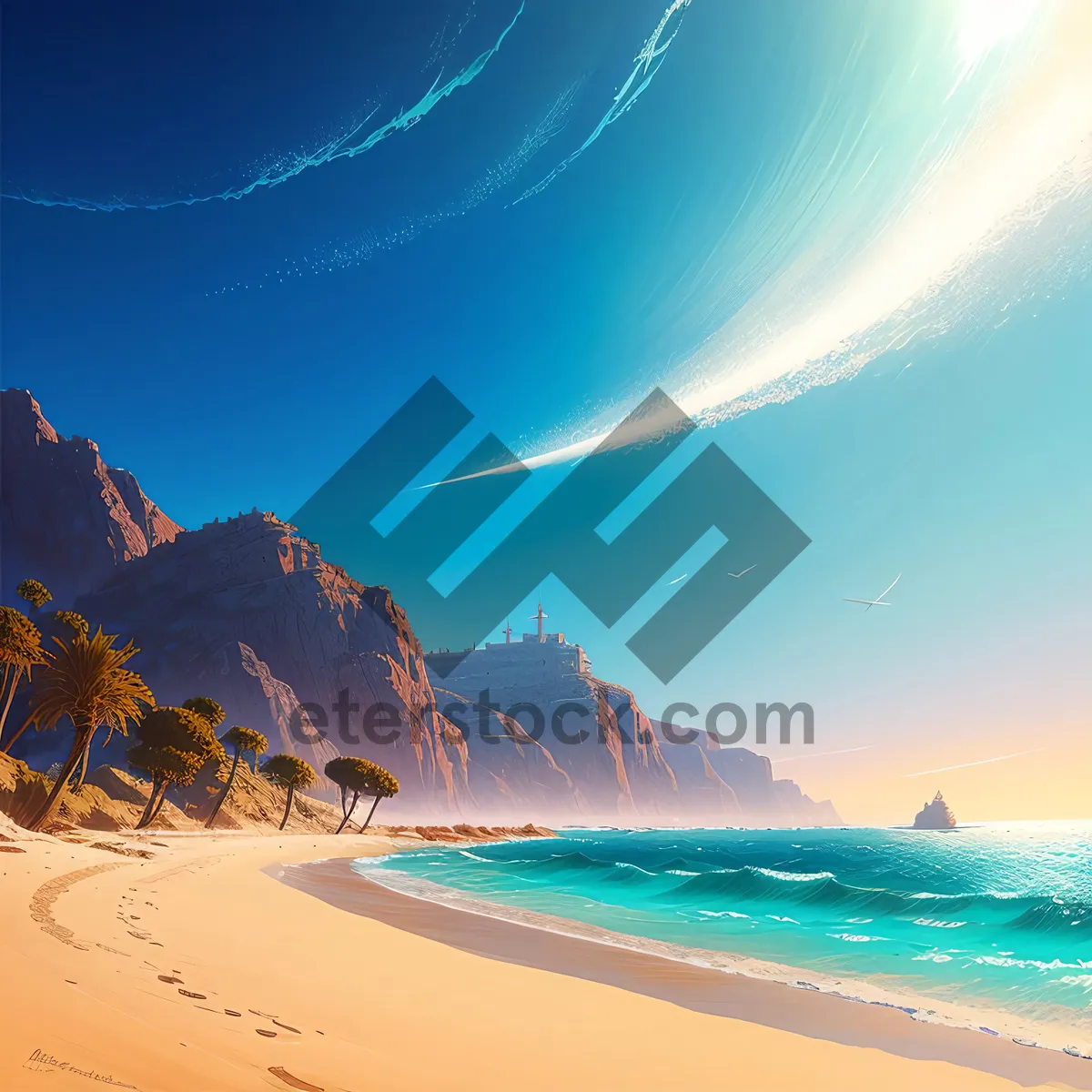 Picture of Paradise Vacation: Turquoise Waters and Sandy Beach