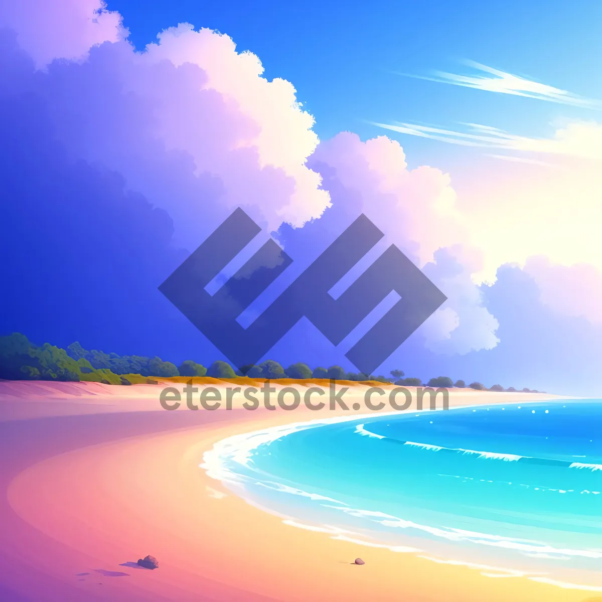 Picture of Serene Sunset over Coastal Paradise