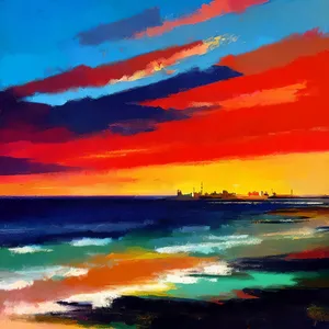 Sunset over tropical beach paradise