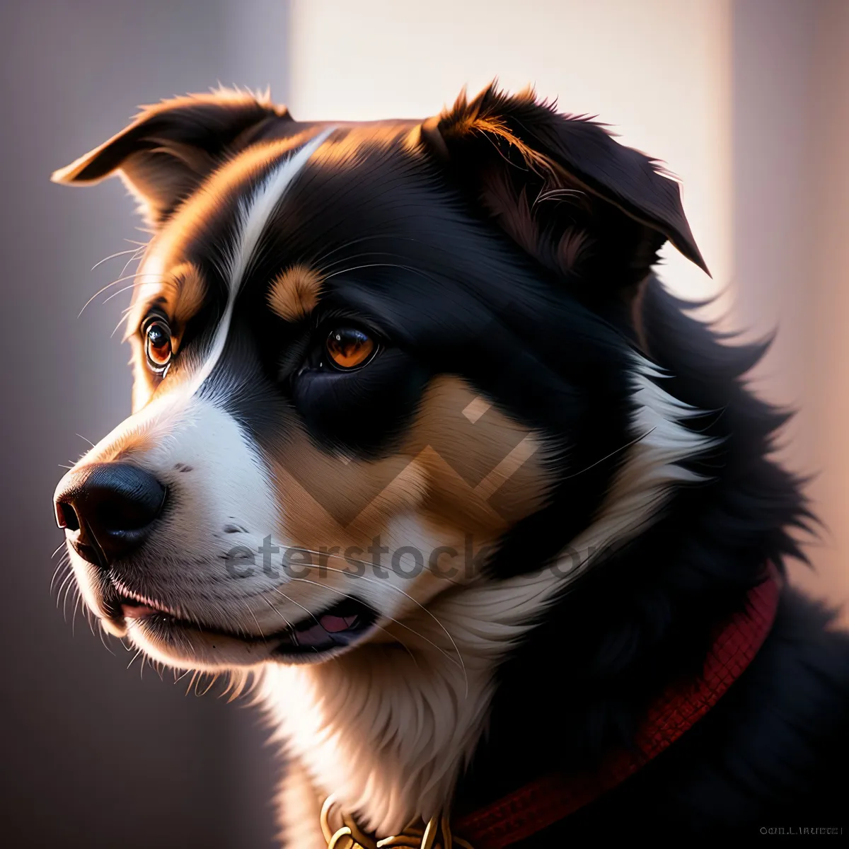 Picture of Adorable Border Collie Shepherd Dog Portrait