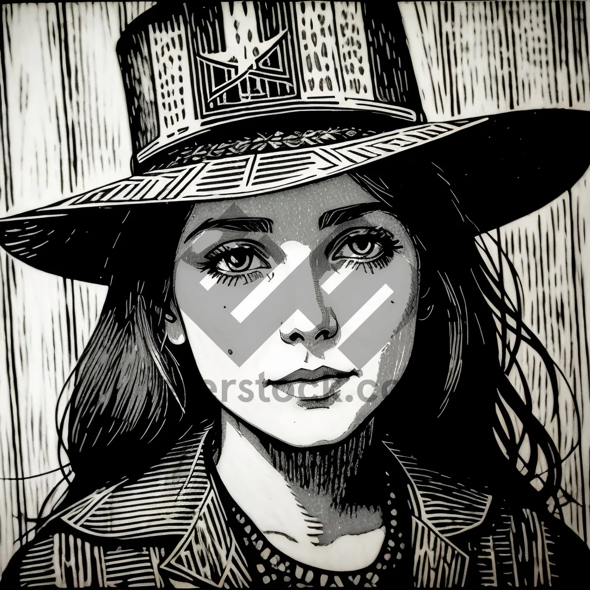 Picture of Fashionable Cowboy Hat Portrait